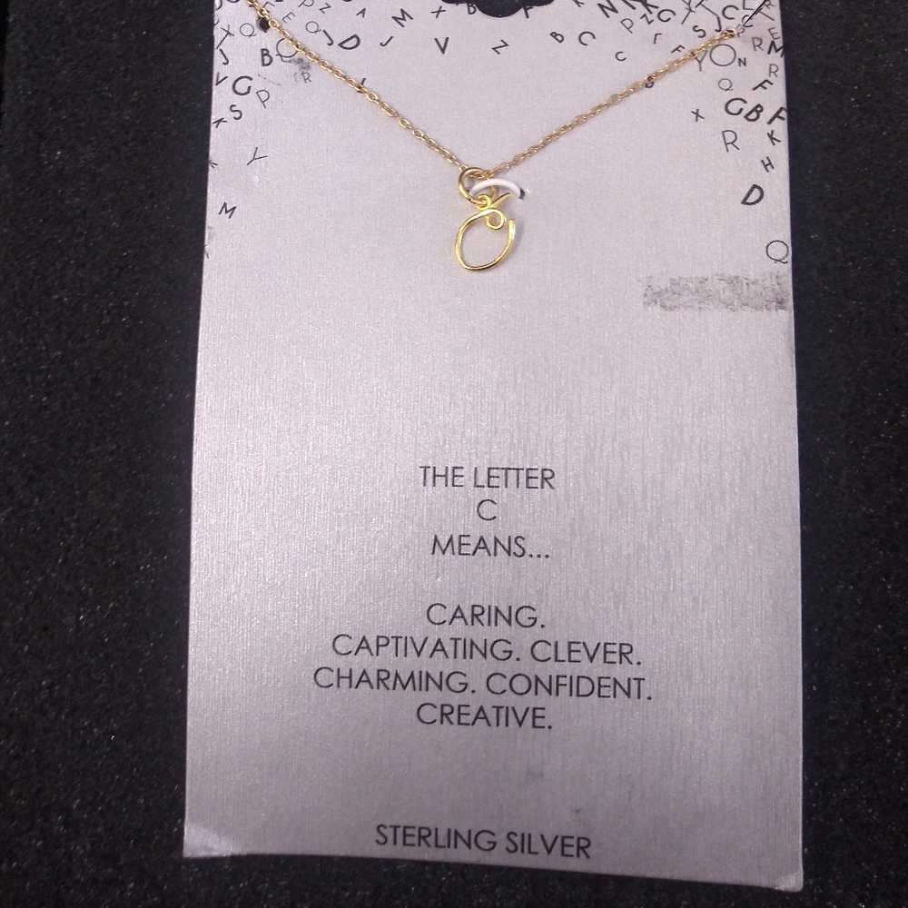 The Letter "C" Sterling Silver 925 Necklace
